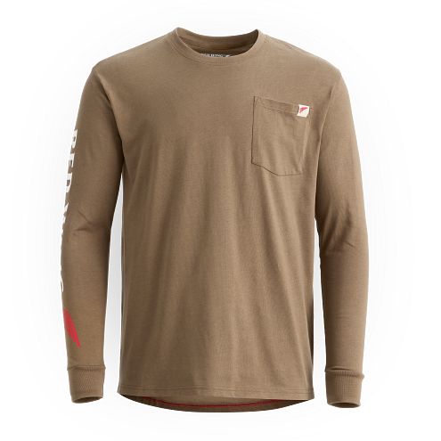 Go to Long Sleeve Pocket T-Shirt with Sleeve Print Men's Long Sleeve T-Shirt in Brown